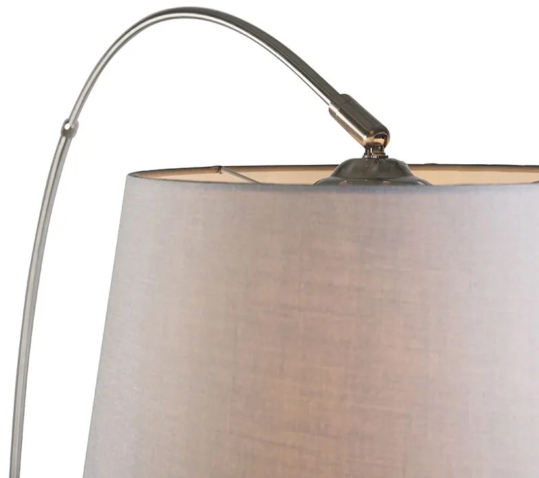 Smart booglamp staal kap grijs incl. WiFi A60 - Arc Basic