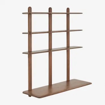 Bureau Met Houten Boekenplank Veleta Donker Acaciabruin & ↔︎ 130 Cm - Sklum
