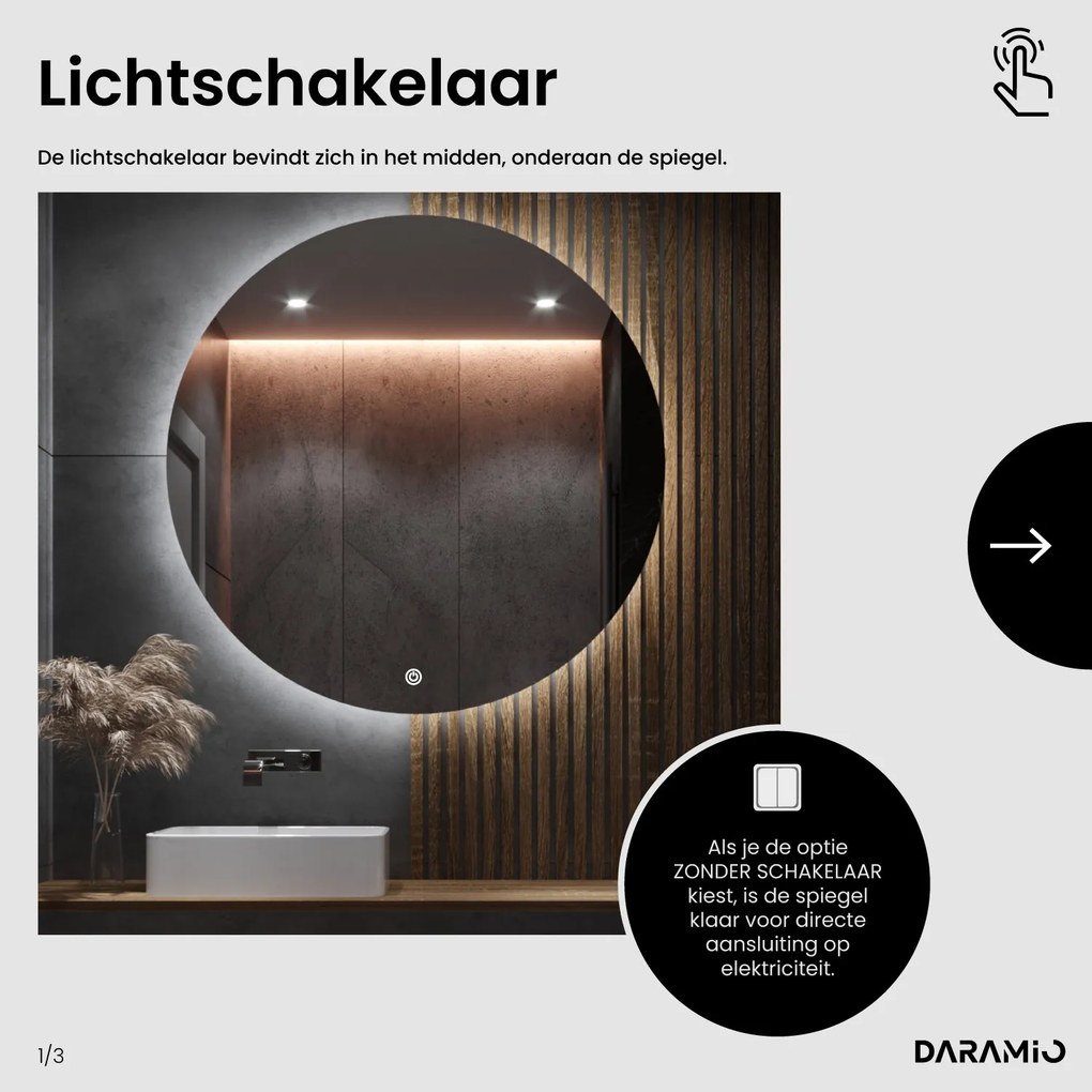 Capsulevormige spiegel met LED-verlichting G3