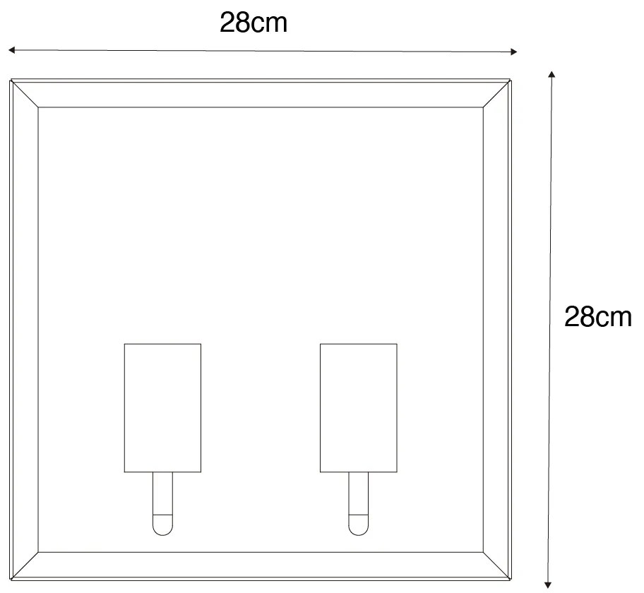 Buiten wandlamp zwart en messing 2-lichts - Rotterdam