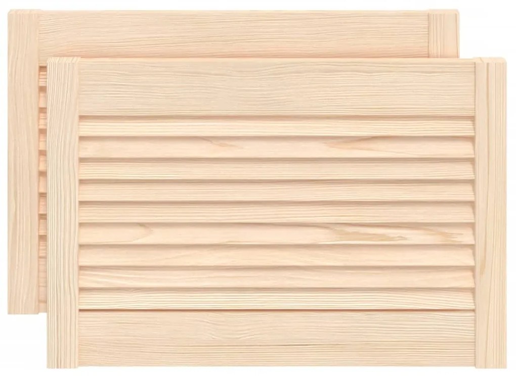 vidaXL Louvredeuren 2 st 39,5x59,4 cm massief grenenhout