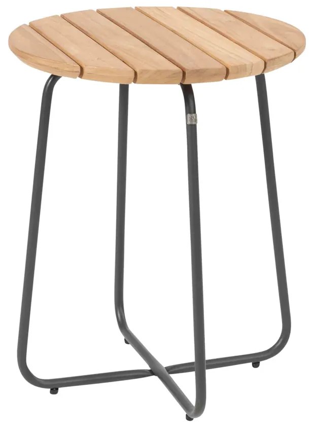 4 Seasons Outdoor Verdi bijzettafel 55 cm hoog met rond teak blad Ø 45 cm SALE Bijzettafel houtkleur weerbestendig