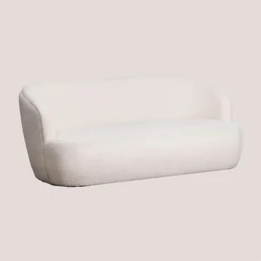 3-zits Chenille Bank Misael Chenille White - Sklum