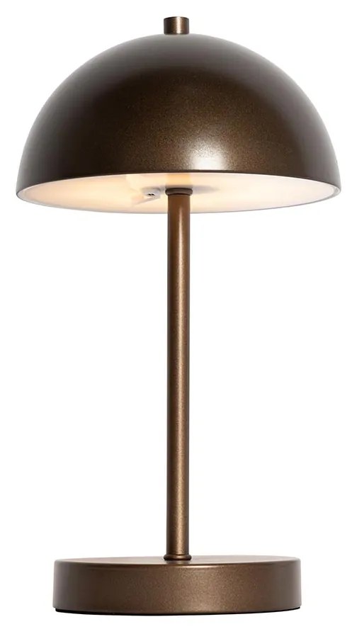 LED Buiten tafellamp met dimmer mushroom donkerbrons oplaadbaar - Keira Modern IP44 Buitenverlichting rond Lamp