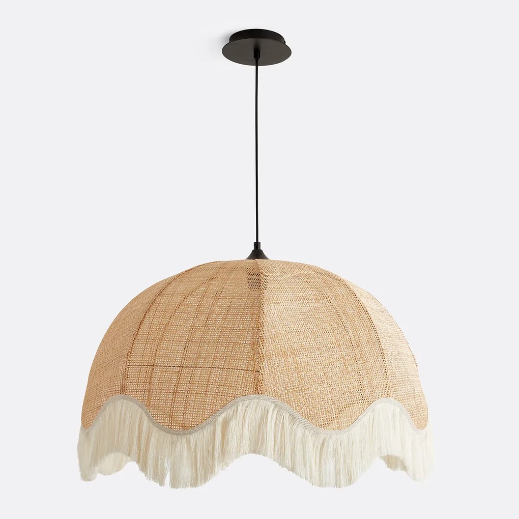 Hanglamp in rotan, met franjes,Ø69 cm, Daphné