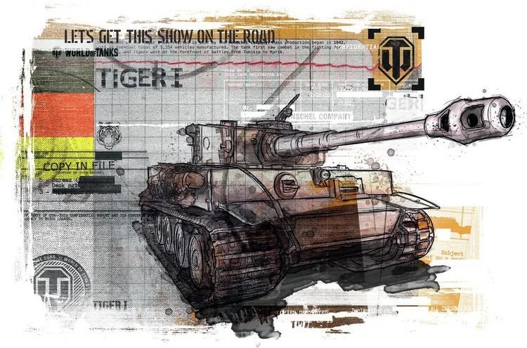Ilustratie World of Tanks - Tiger, WOT