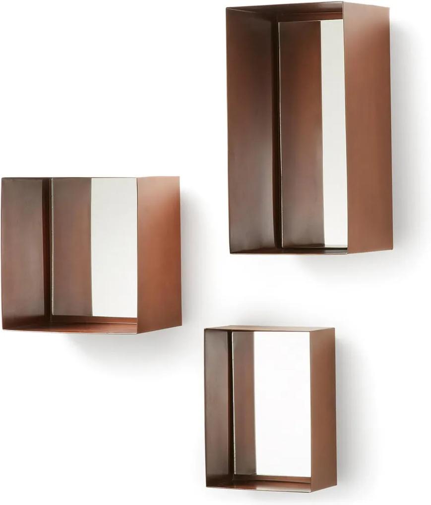 LaForma Clifton - Metalen spiegels (set van 3) - Koper- Spiegel - Corten staal - Vierkant - Rechthoekig - Metaal - Design