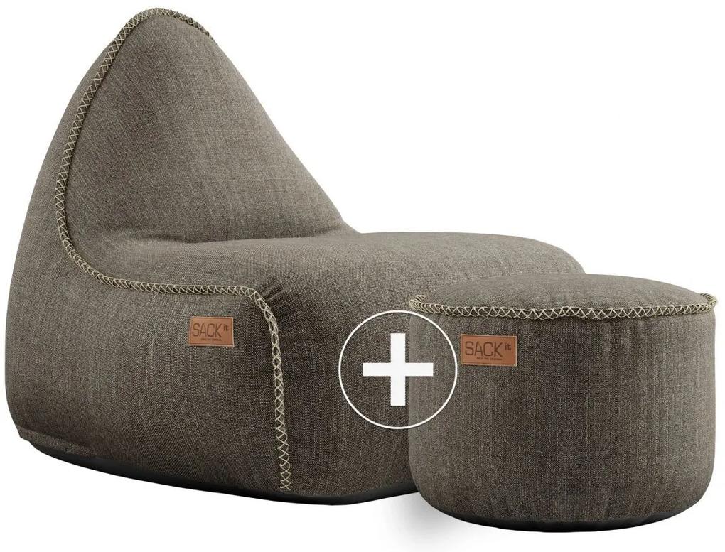 SACKit Cobana Lounge Chair & Pouf - Bruin