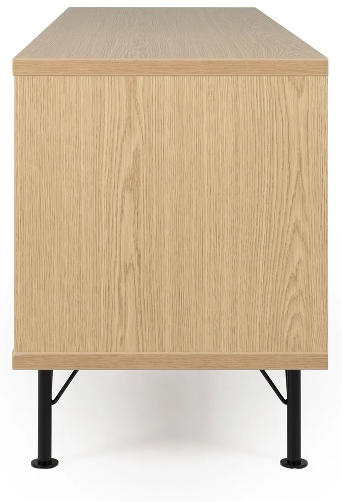 Tenzo Flow Tv-meubel Eiken Mat Zwart - 164x44x60cm.