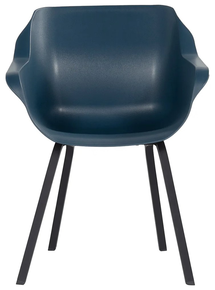Set van 4 - Hartman Sophie Element dining armstoel - Steel Blue - Alu poot OP=OP
