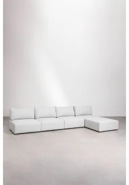4-delige Modulaire Bank Met Kata Poef Crème Beige - Sklum