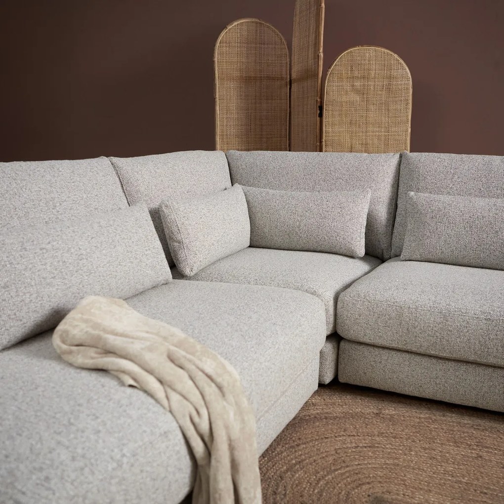 PEPP Interiors Como Grote Hoekbank Met Ottoman Links Beige Silencio 19