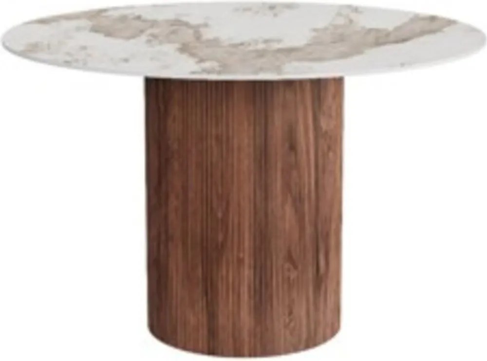 Marmere Ronde Eettafel - 120 X 120cm.