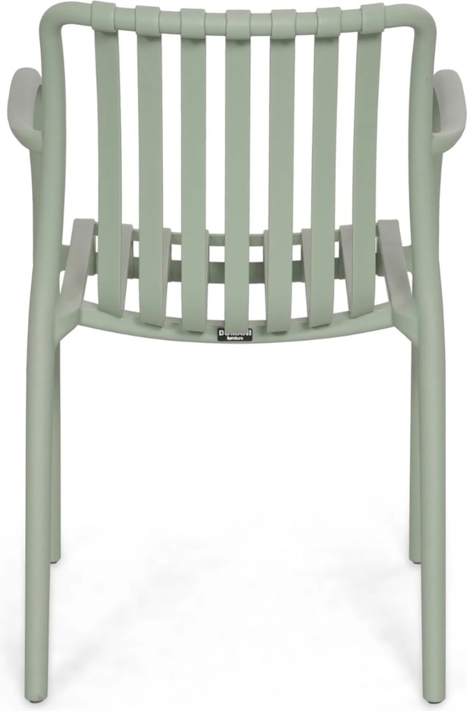 Tuinset Ronde Tuintafel 6 personen 150 cm Kunststof Groen Domani Furniture Alba/Arancia