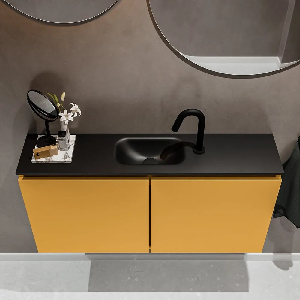 Mondiaz Ture 100cm toiletmeubel ocher met wastafel urban midden 1 kraangat