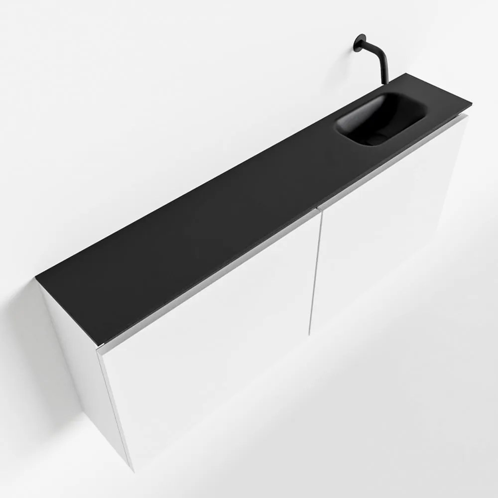 Mondiaz Ture 120cm toiletmeubel talc met wastafel urban rechts geen kraangat