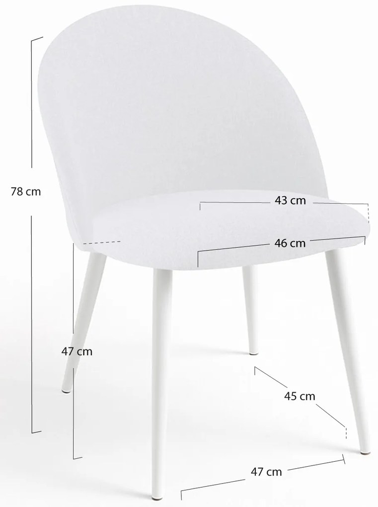 Stoel White Vint Stof