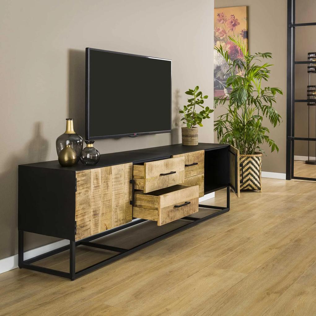 TV-meubel 190cm metal Wood  - Hout - Giga Meubel - Industrieel & robuust