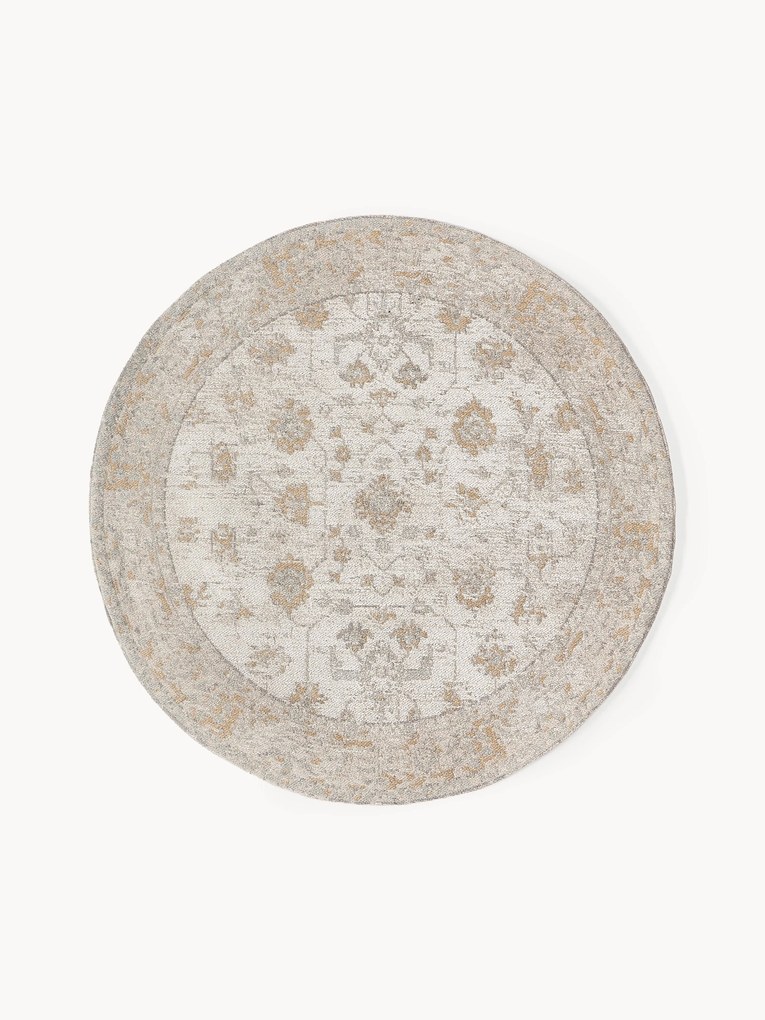 Rond handgeweven chenille vloerkleed Loire