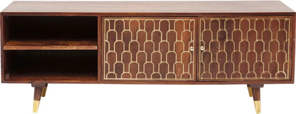 Mangohouten Tv-meubel Goud - 140x35x50cm.