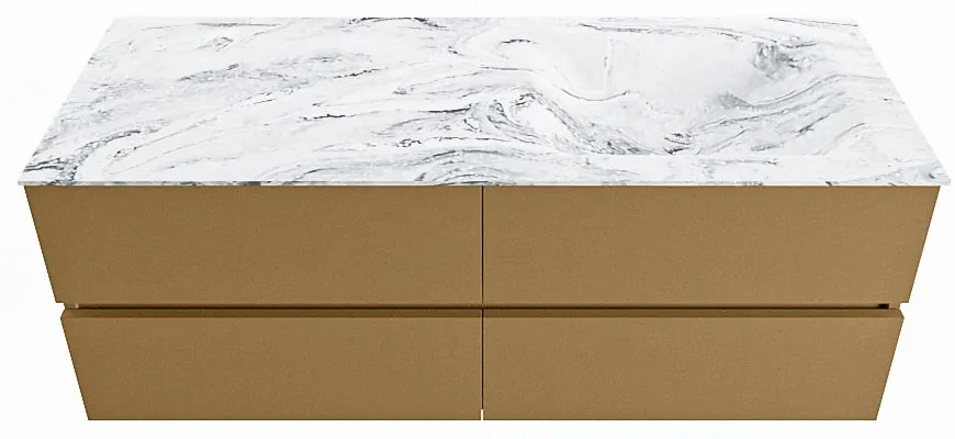 Mondiaz Vica DLux badmeubel 130cm oro 4 lades met wastafel glace rechts 1 kraangat