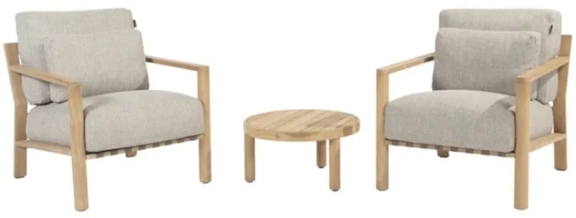 Lucas lounge balkonset 3 delig naturel teak 4 seasons Outdoor