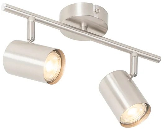 Moderne plafondlamp staal 2-lichts verstelbaar - Jeana