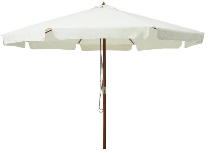 Parasol met houten paal 330 cm zandwit
