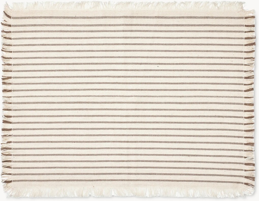 Katoenen placemats Elouise met franjes, 2 stuks