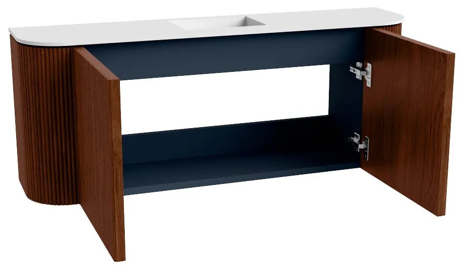 Mondiaz Joya 105cm toiletmeubel ronding links/rechts ruby met wastafel faye midden 1 kraangat talc