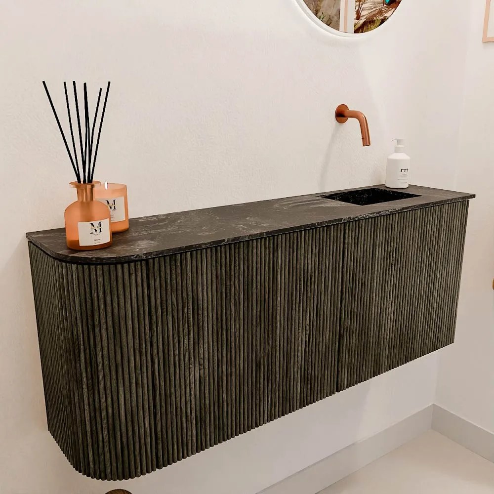 Mondiaz Joya DLux 100cm toiletmeubel ronding links shadow met wastafel faye rechts zonder kraangat lava