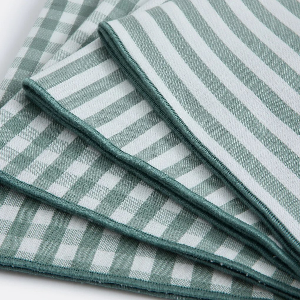 Set van 4 servetten, 30% gerecycled katoen, geweven-geverfd, SOIZIC