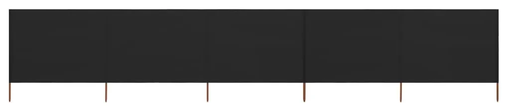 vidaXL Windscherm 5-panelen 600x120 cm stof zwart