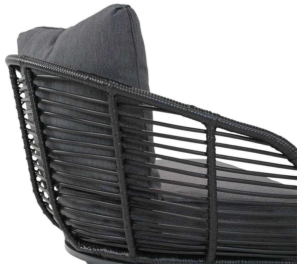 Hoek loungeset 4 personen Aluminium/wicker Zwart  Coco Coco Leonardo