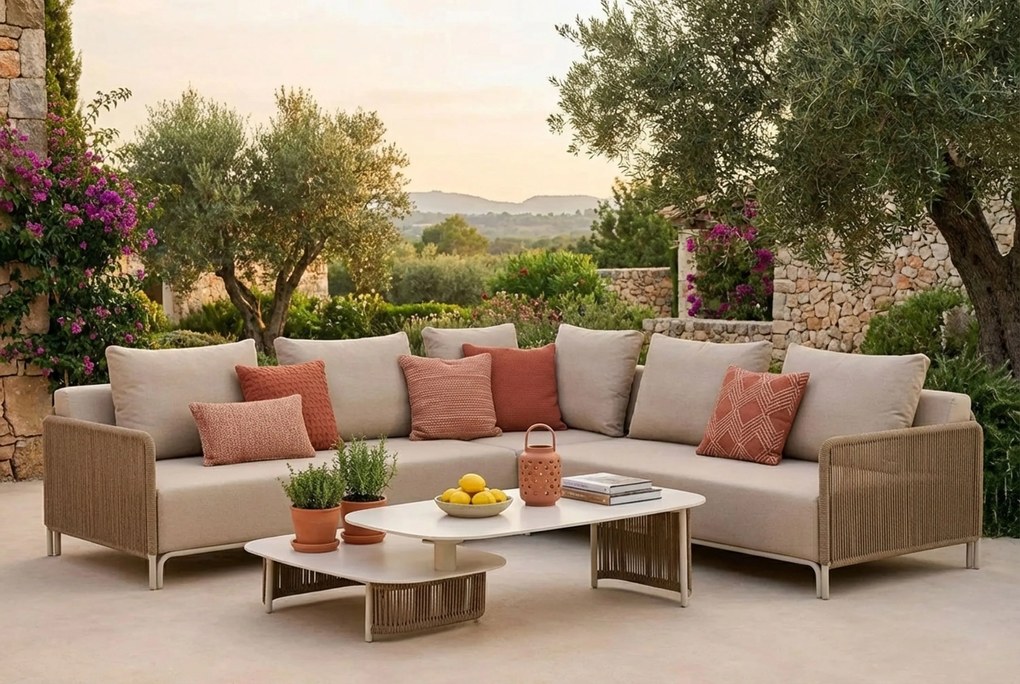 Hoek loungeset 5 personen Aluminium/rope Taupe  Coco Colorado