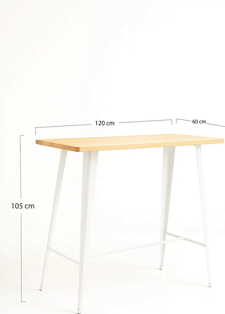 Torix Hoge Rechthoekige Tafel Natuurlijk Hout