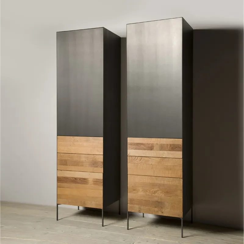 Tower Living Smalle Wandkast Metaal En Hout R Pandora - 55x45x184cm.