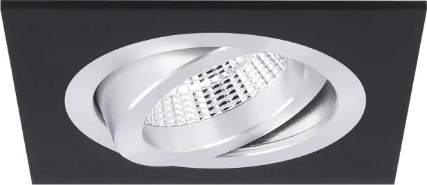 Torino - Inbouwspot Zwart/aluminium Vierkant - Kantelbaar - 1 Lichtpunt - 93x93mm | LEDdirect.nl