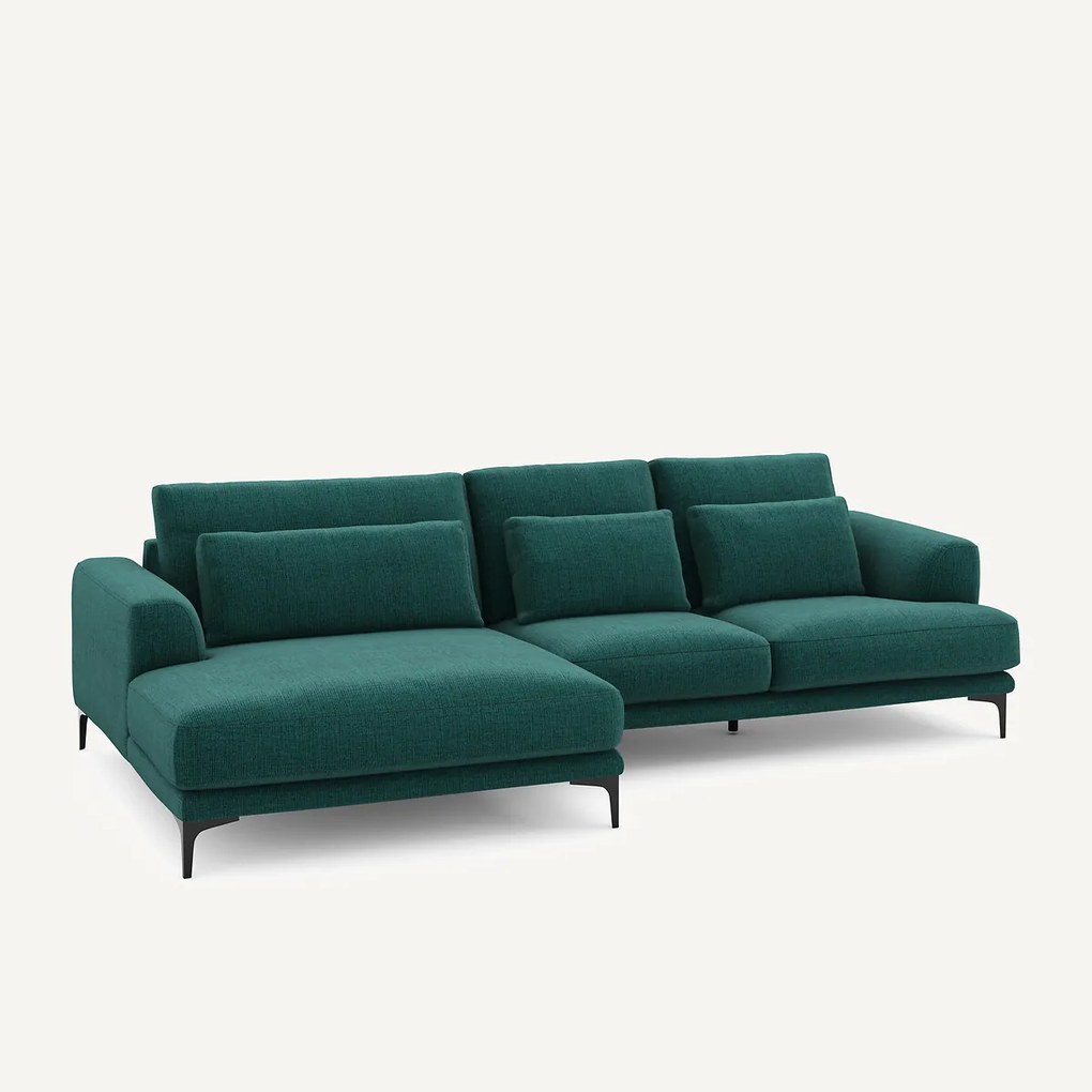 Hoekbank, links XL longchair, in Jasper-stof, MARSILE