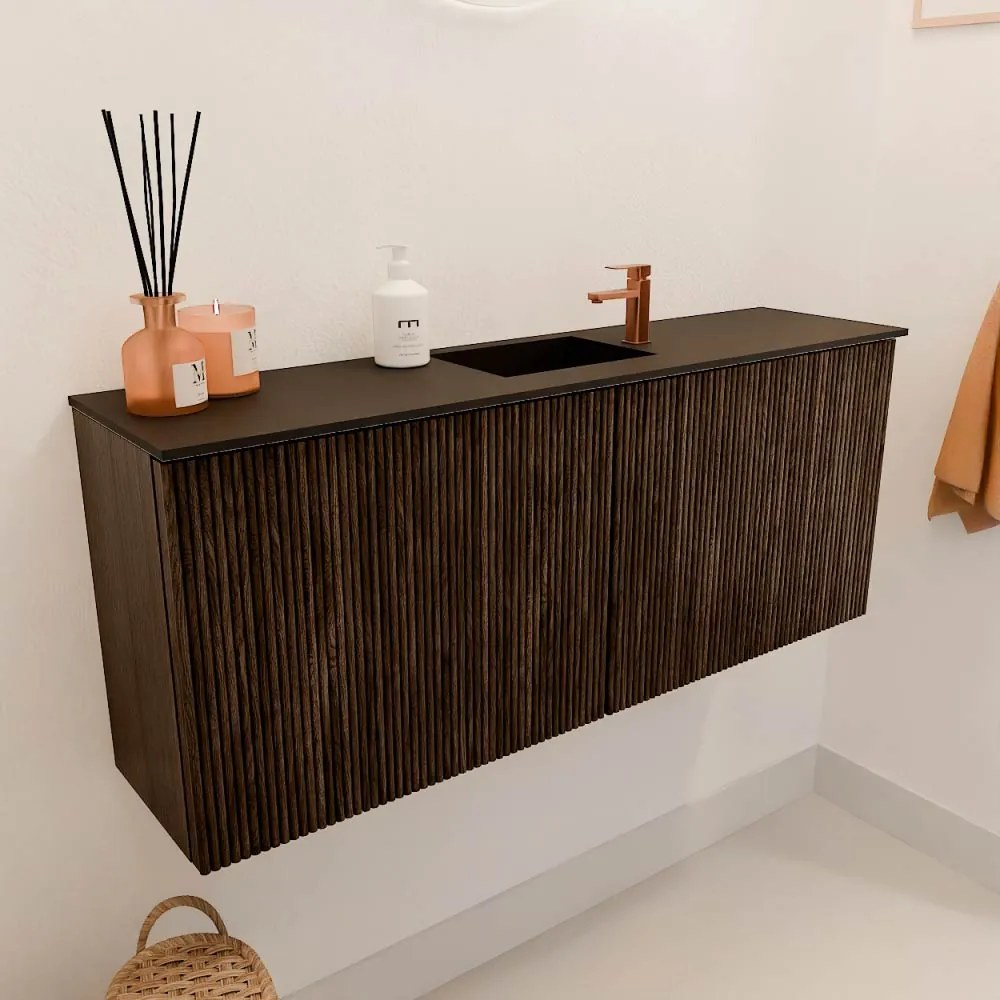 Mondiaz Joya 100cm toiletmeubel walnut met wastafel faye midden 1 kraangat urban