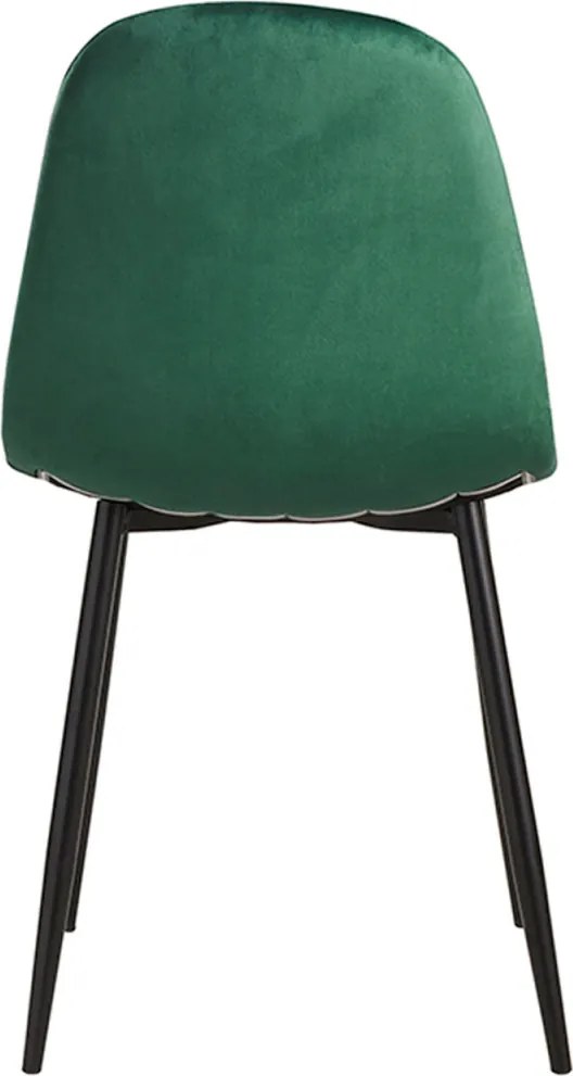 Set 4 Teok Black Fluwelen Stoelen