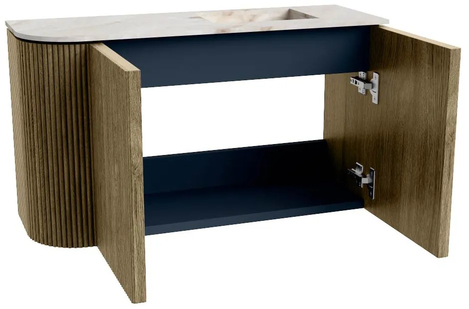 Mondiaz Joya DLux 70cm toiletmeubel ronding links dusk met wastafel faye rechts 1 kraangat frappe