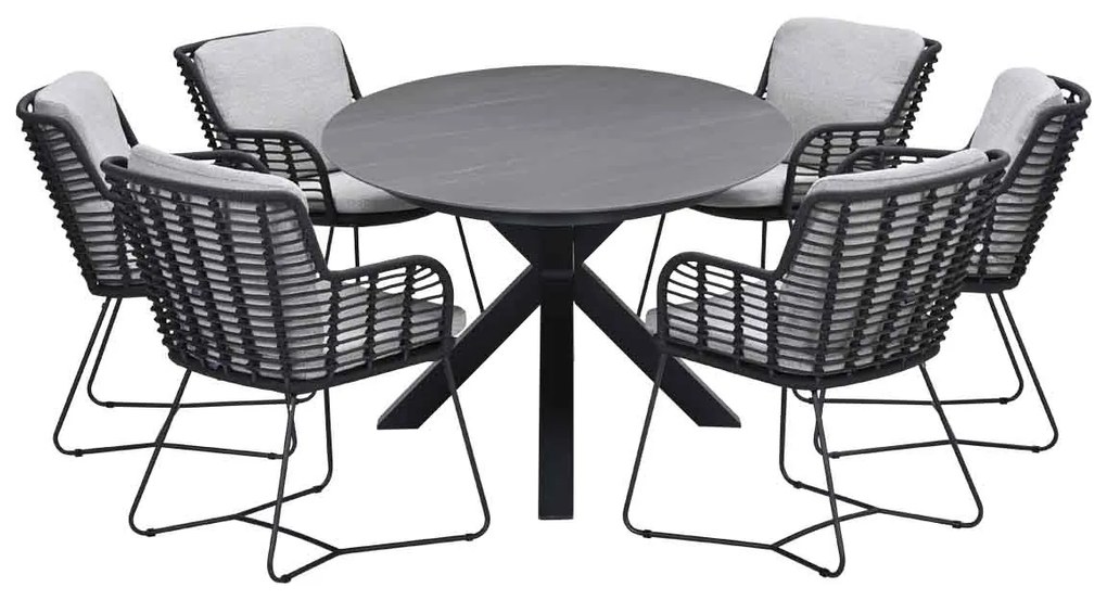Garden Impressions Fabrice tuinset 7-delig - Scot tuintafel Napoli grey 230x115 cm