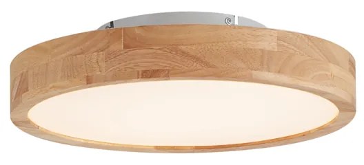 Scandinavische plafondlamp hout 40cm incl. LED dimbaar - Pecker