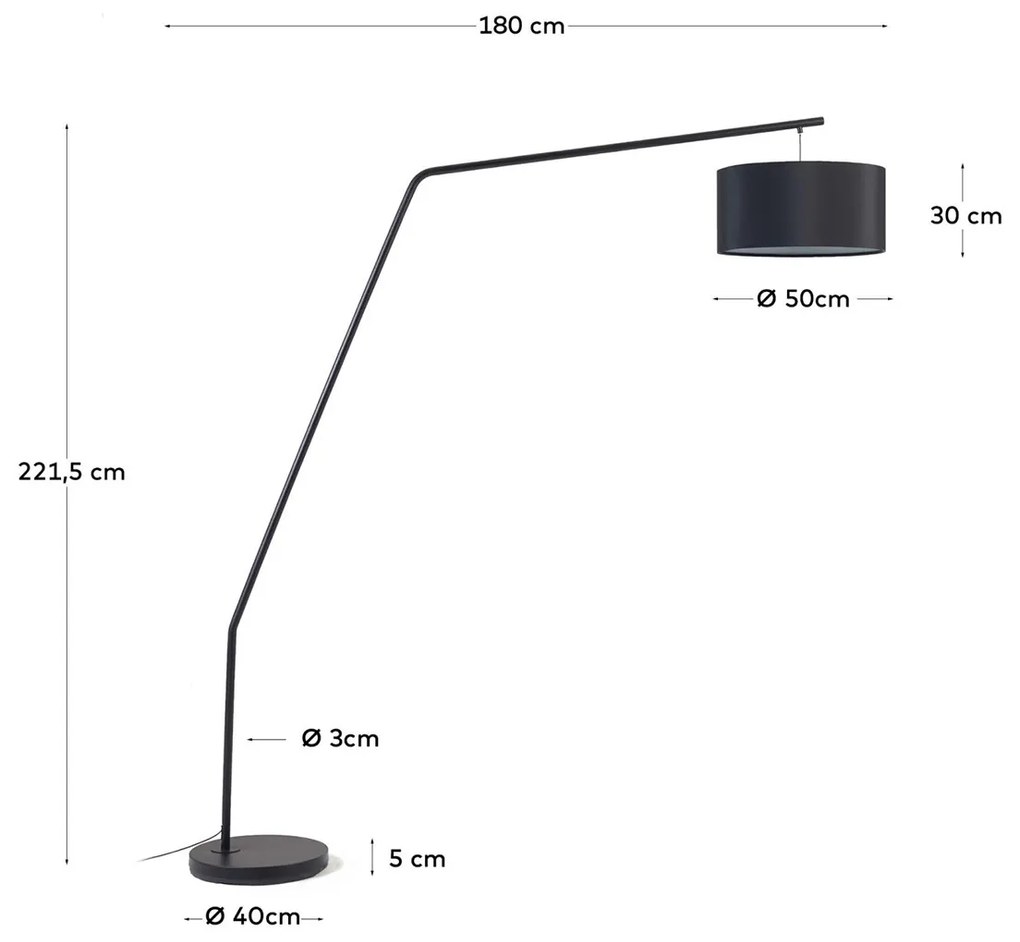 Kave Home Ciana Zwarte Booglamp Modern