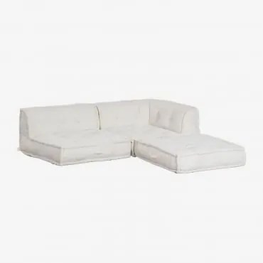 3-delige Modulaire Hoekbank In Katoen Dhel Blanco Rizo - Sklum