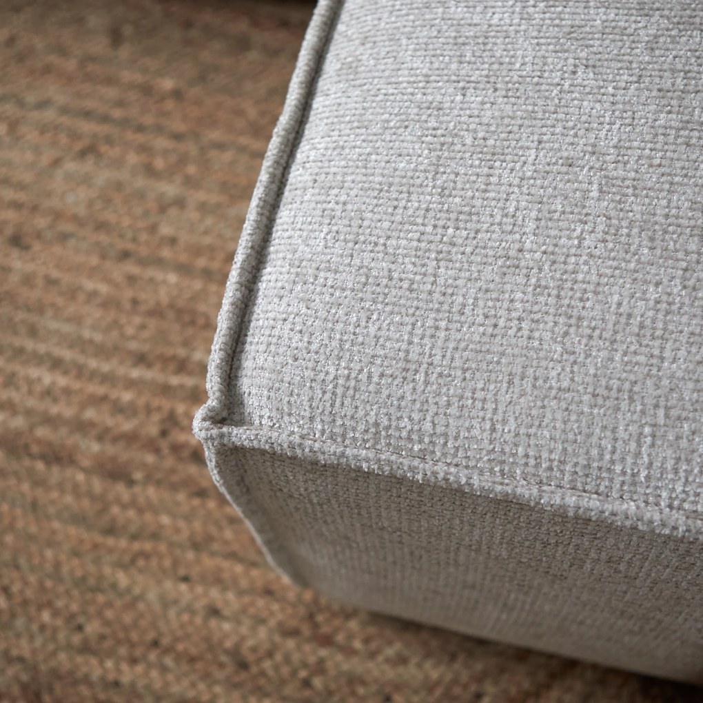 PEPP Interiors Flow Moderne Hoekbank Met Stiksels Beige Chaise Longue Links