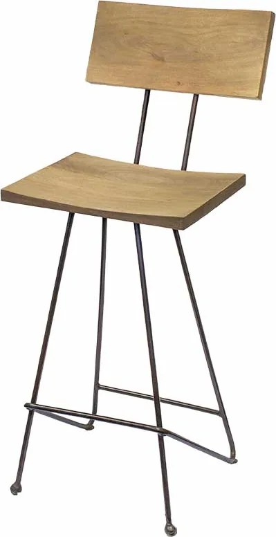 Barkruk hout&metaal - Zithoogte 65 cm