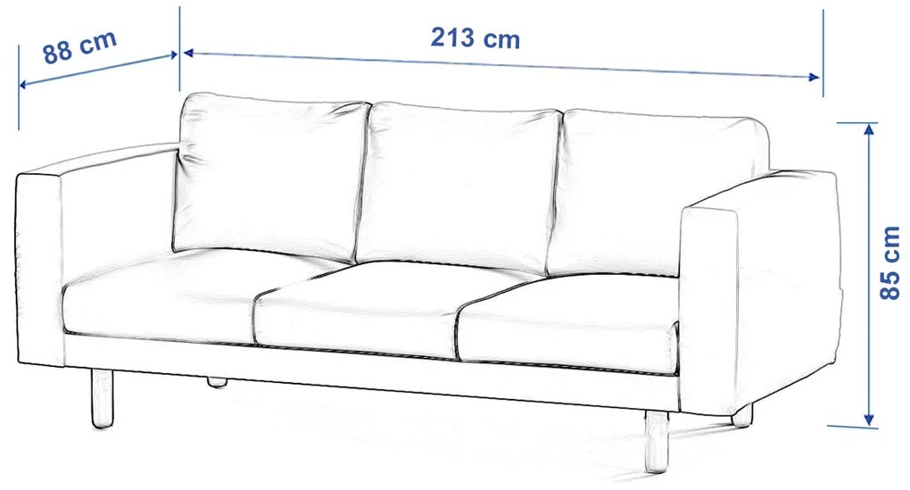 Dekoria Norsborg hoes voor 3-zitsbank, Shadow grey