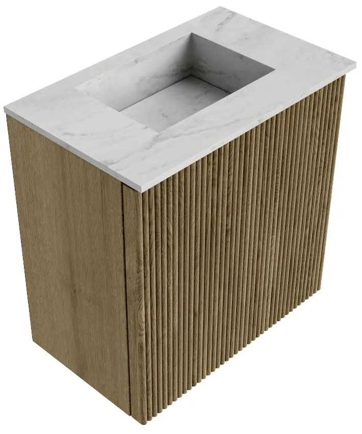 Mondiaz Joya DLux 40cm toiletmeubel dusk met wastafel faye midden zonder kraangat opalo